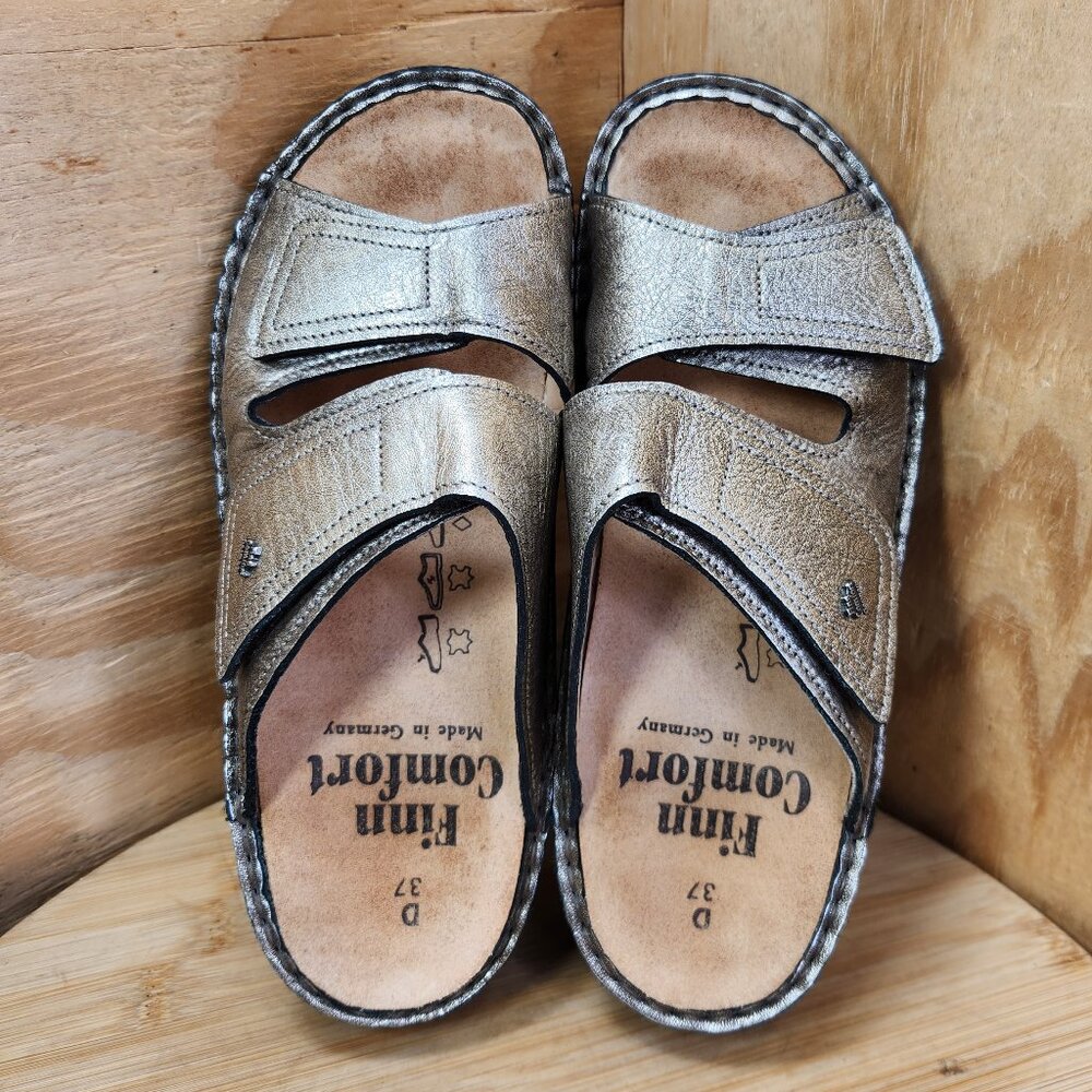 Finn Comfort Jamaica Metallic Slide Sandals Size 37 US 7 - Picture 6 of 9
